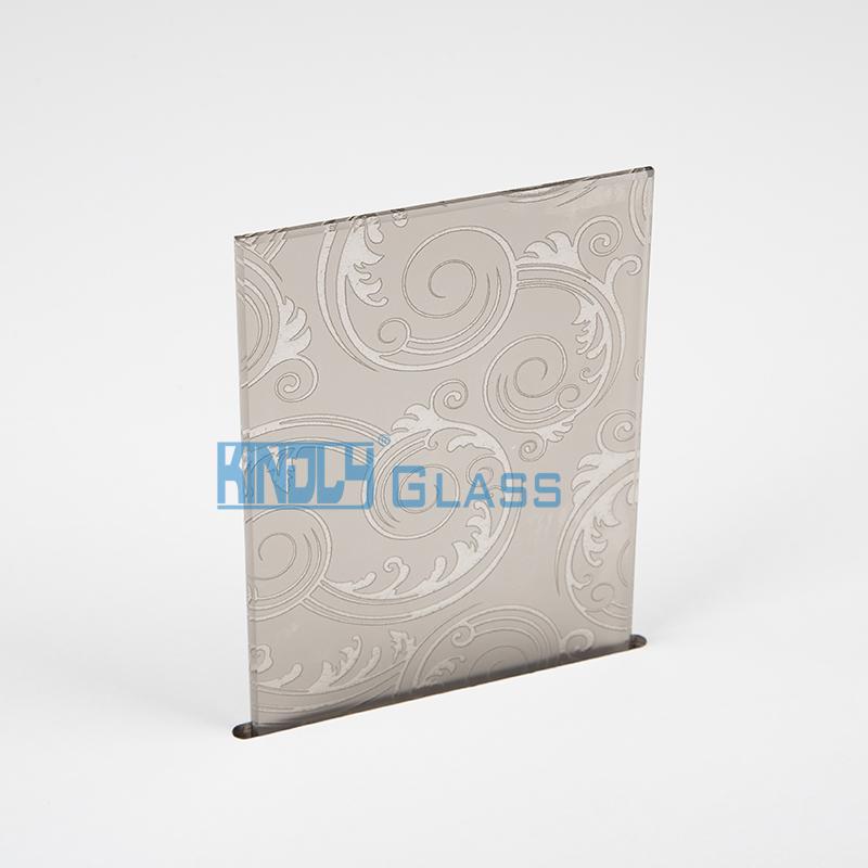 Acid Etched on Frosted Bronze Glass ,Bronze Acid Etched Glass